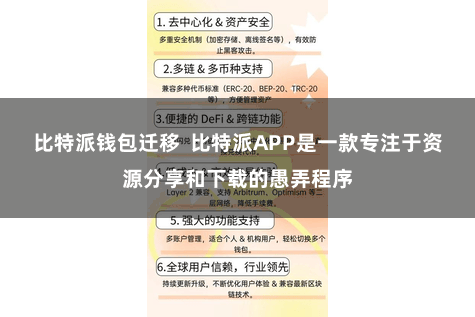 比特派钱包迁移  比特派APP是一款专注于资源分享和下载的愚弄程序