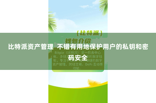 比特派资产管理  不错有用地保护用户的私钥和密码安全